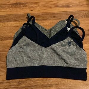 U.S. Polo Assn. Women's Gray and Navy  Sports Bras